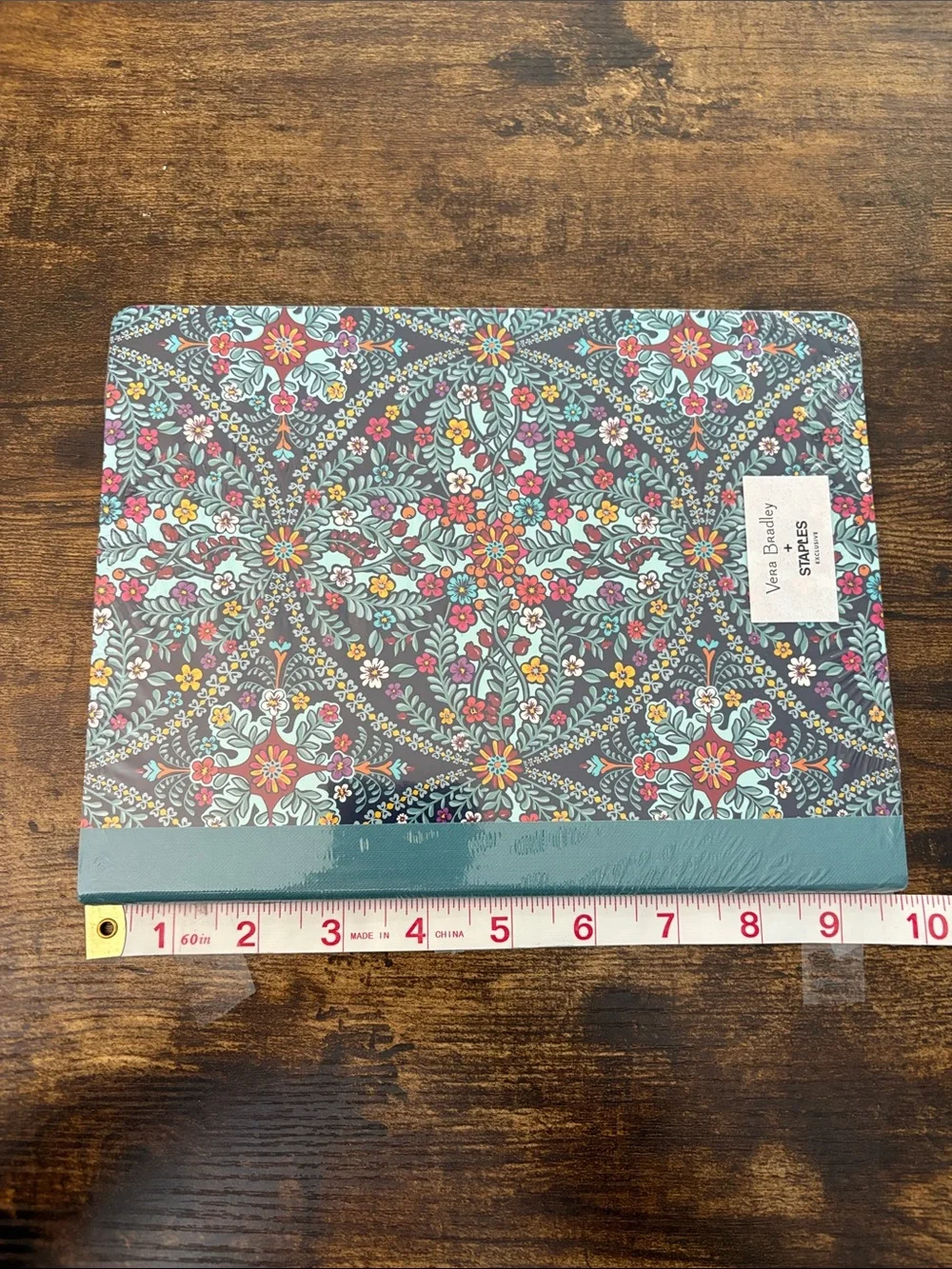 New (Sealed) Vera Bradley Teal Floral Hardcover Notebook and Folder Set